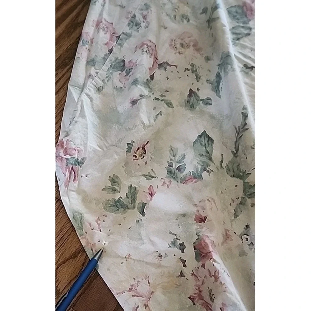 Vtg Ralph Lauren Francesca Tea Stain Floral CALIFORNIA KING 76x95in Fitted*READ*